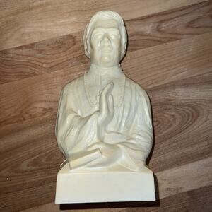 Vtg Catholic Plastic Bust 9 Inch Patron Saint Pope Church Rosary Prayer Religion